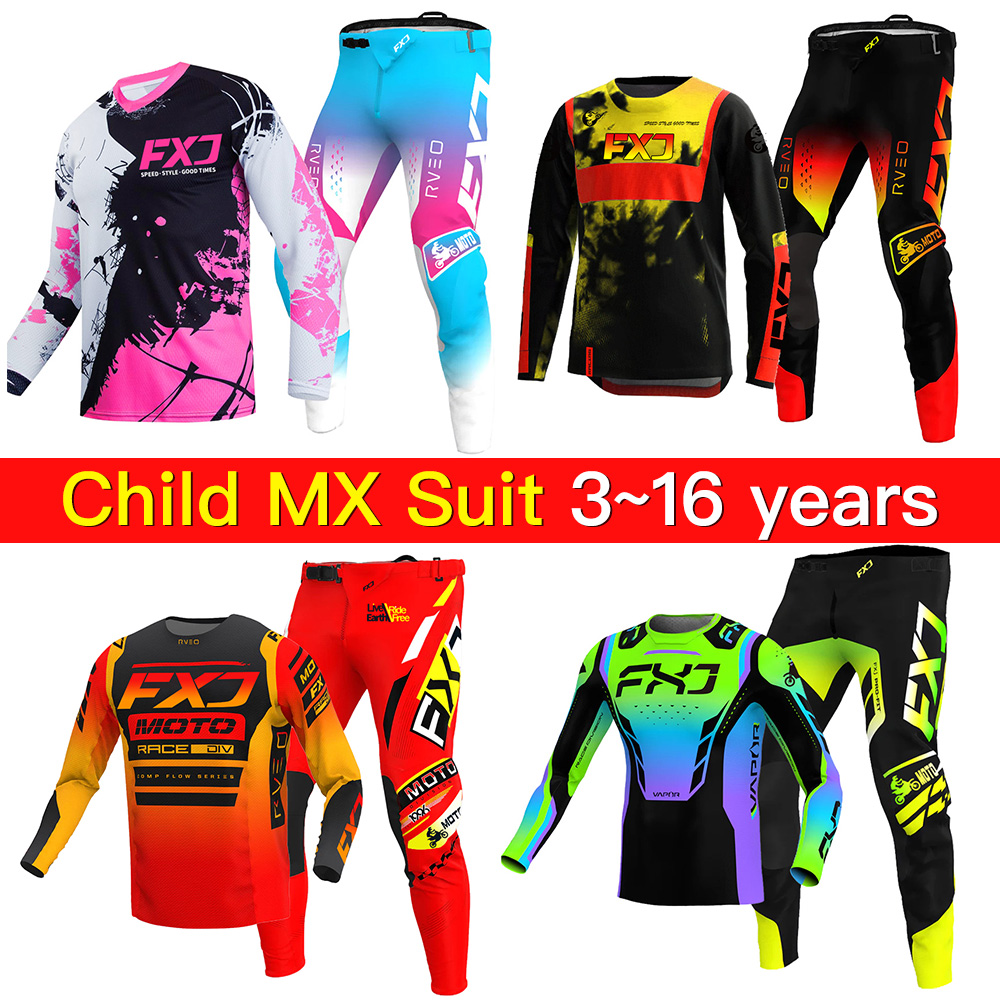 Motorcycle Gear Kids - Conjunto de Equipamiento de Motocross para